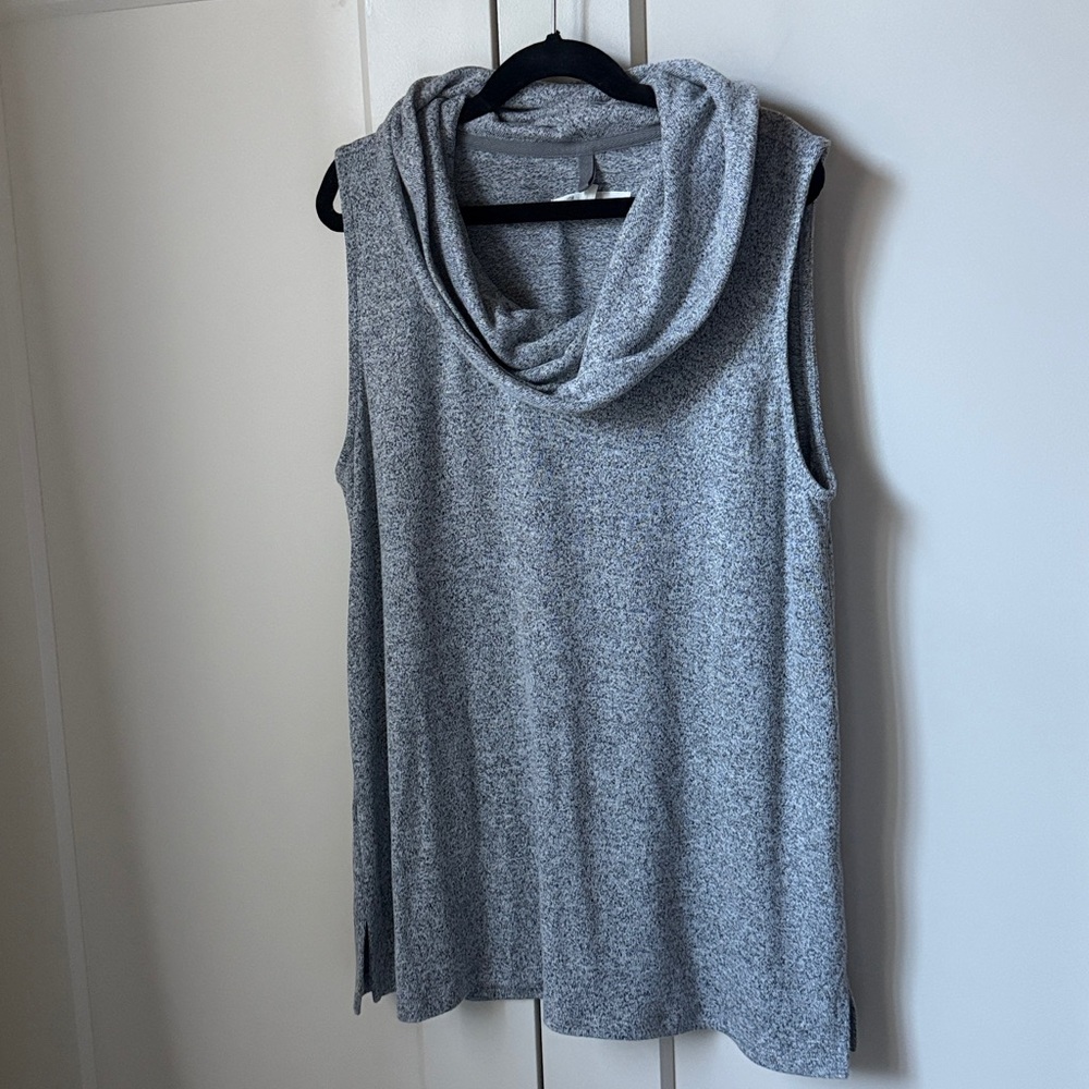 LOFT Lou & Grey Heather Gray Cowl Neck Top